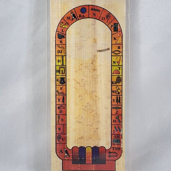 Vintage Egyptian Papyrus Bookmark Virgo Zodiac Hieroglyphics Hand Painted Art - Picture 5 of 7